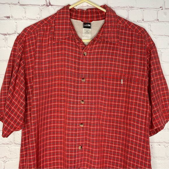 The North Face Men’s Modal Blend Short Sleeve Mesh Lined Outdoor Plaid‎ Shirt L - Picture 7 of 9